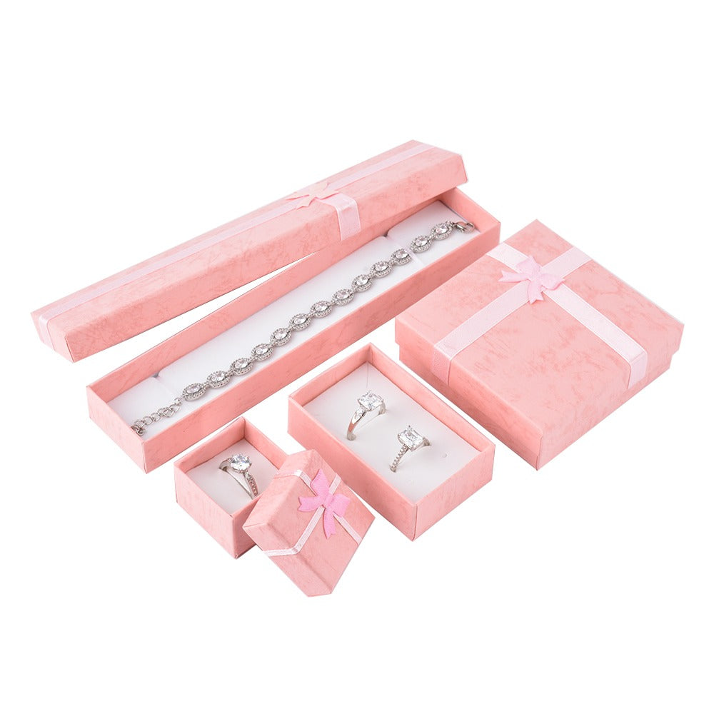 24Pcs (B10-22-PEA) Pink Fashion Ring Boxes