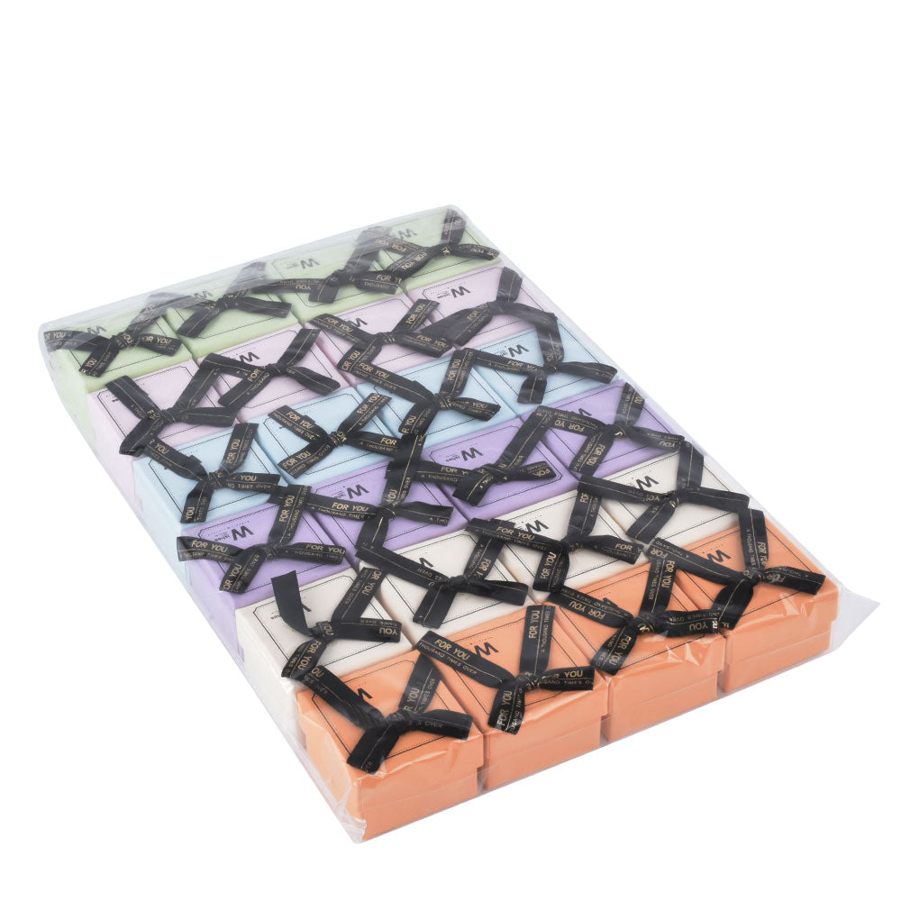 24 PCS B1522-X7 Fashion 6 Colors Ring Boxes with Ribbon