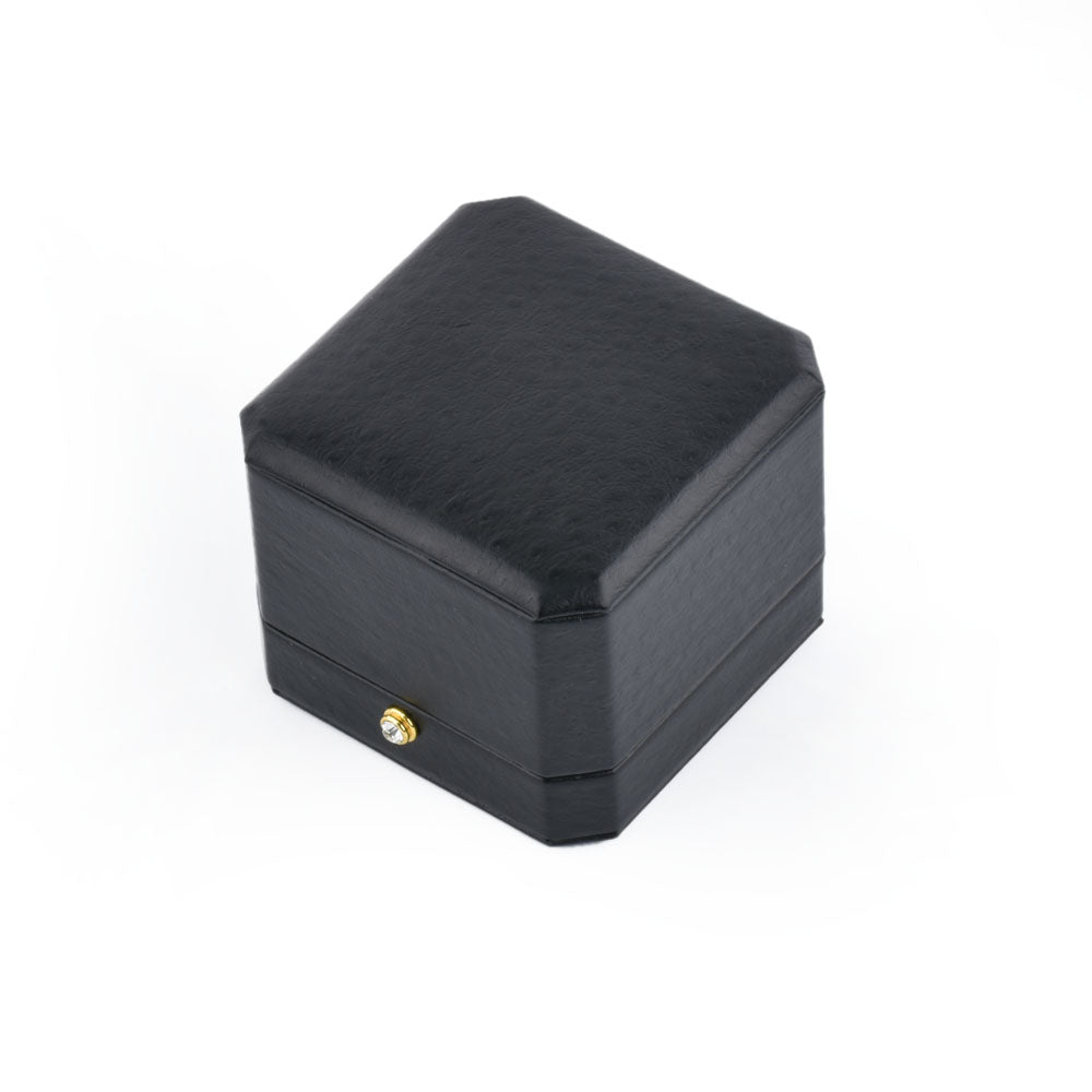 Black LED Jewelry Box, Square Ring Box With Light