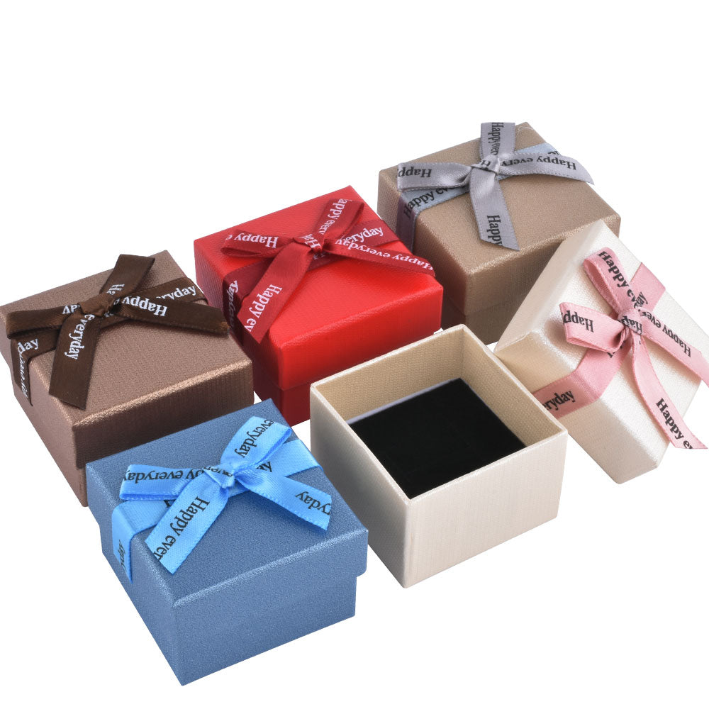 12PCS B1522-X8 Fashion Bow Tie Ring Boxes With 6 Colors