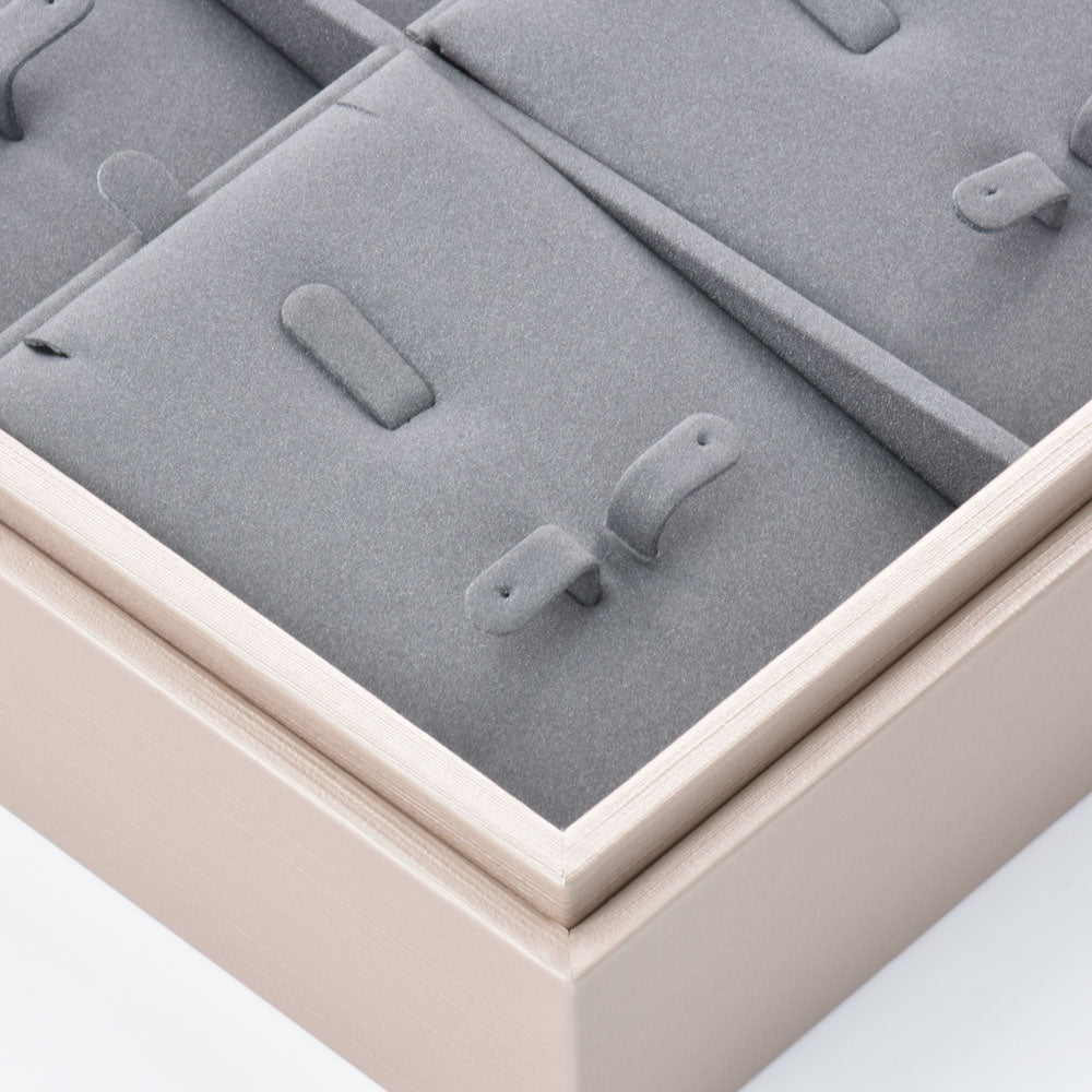 gray pu display closeup