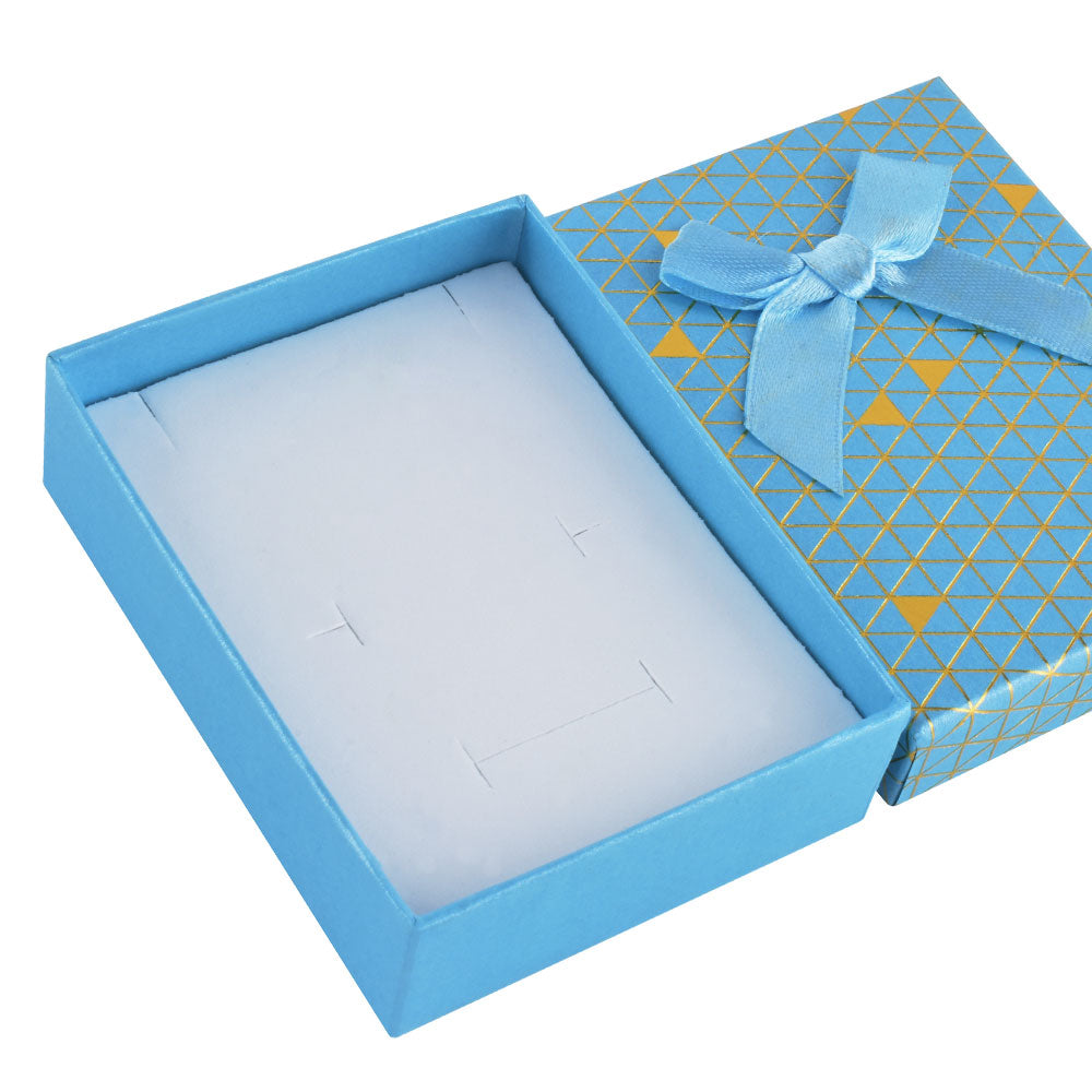 12 PCS B1534-X1 Fashion Cardboard 6 Color Pendant Jewelry Box With Bow Tie
