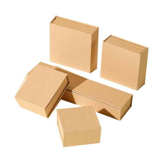 Custom kraft paper magnetic jewelry box size and product view
