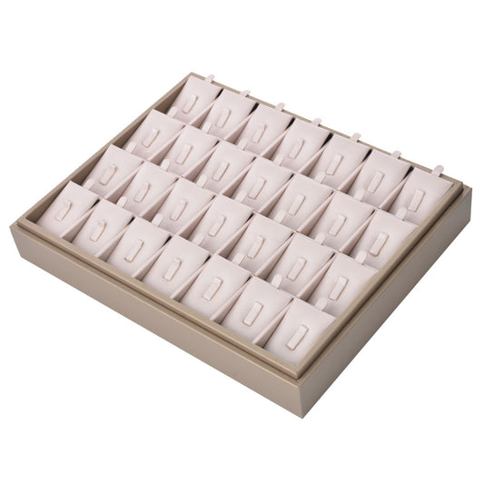 PU Jewelry Display Ring Tray with 28 Grids