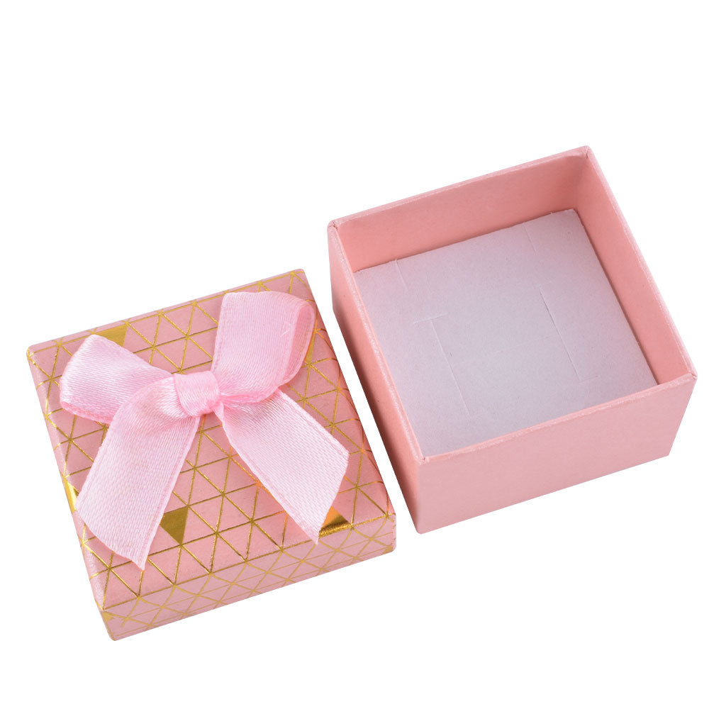 24 PCS B1522-X1 Fashion Cardboard 6 Color Ring Jewelry Box With Bow Tie