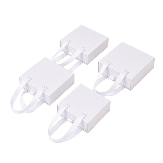 White handled drawer jewelry boxes in four verified sizes on pure white