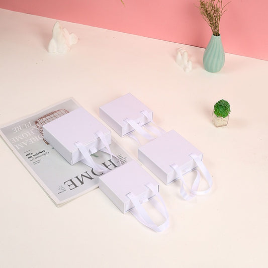 White handled drawer jewelry packaging boxes in four verified sizes