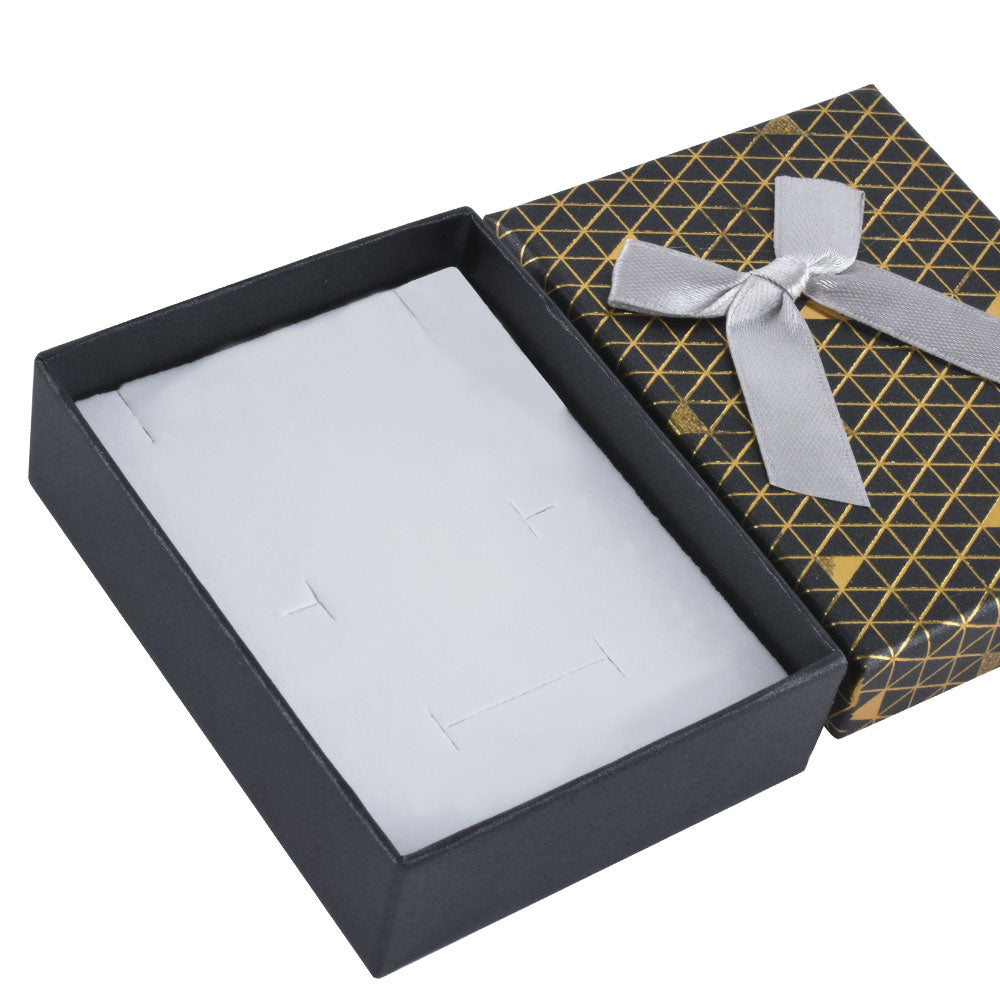12 PCS B1534-X1 Fashion Cardboard 6 Color Pendant Jewelry Box With Bow Tie