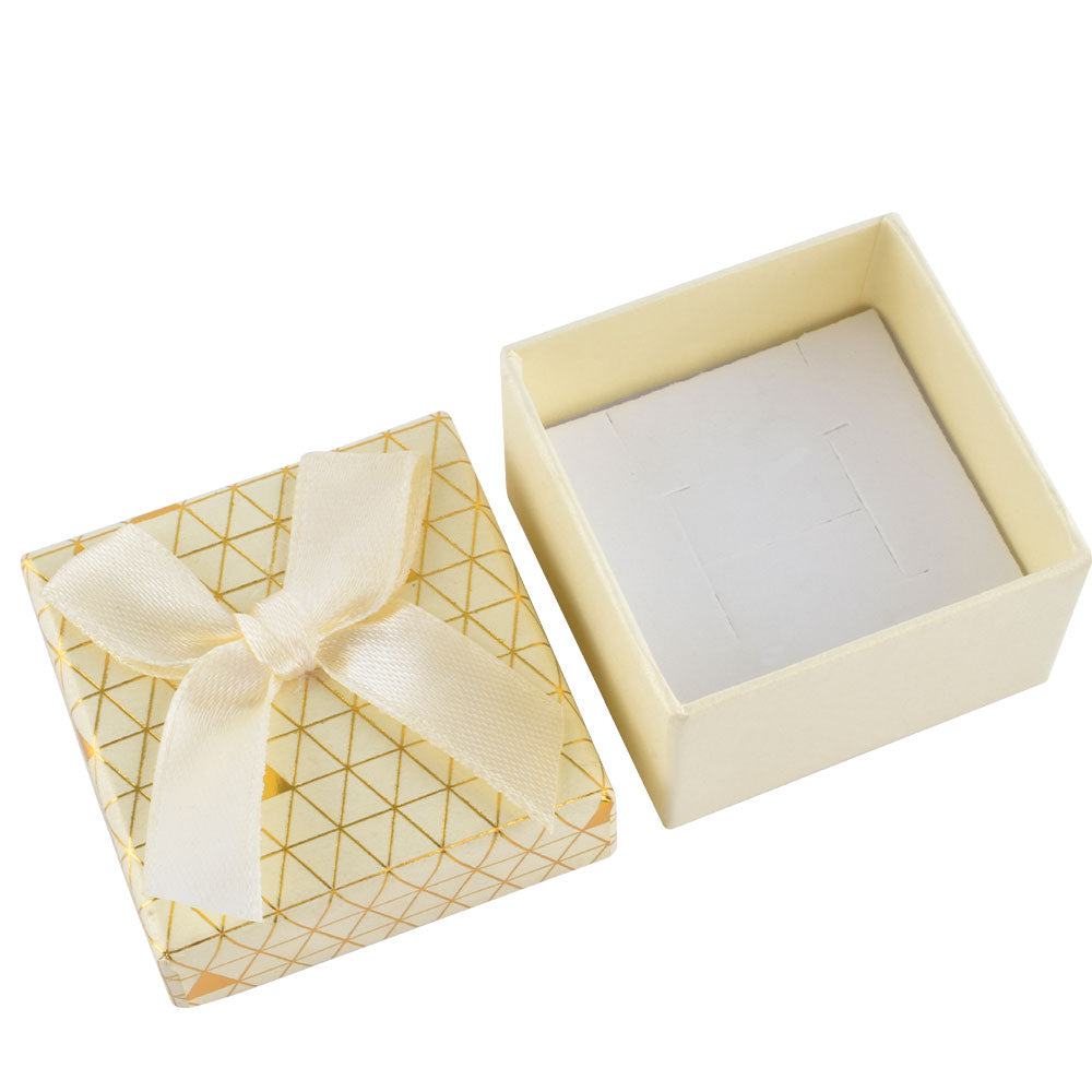 24 PCS B1522-X1 Fashion Cardboard 6 Color Ring Jewelry Box With Bow Tie
