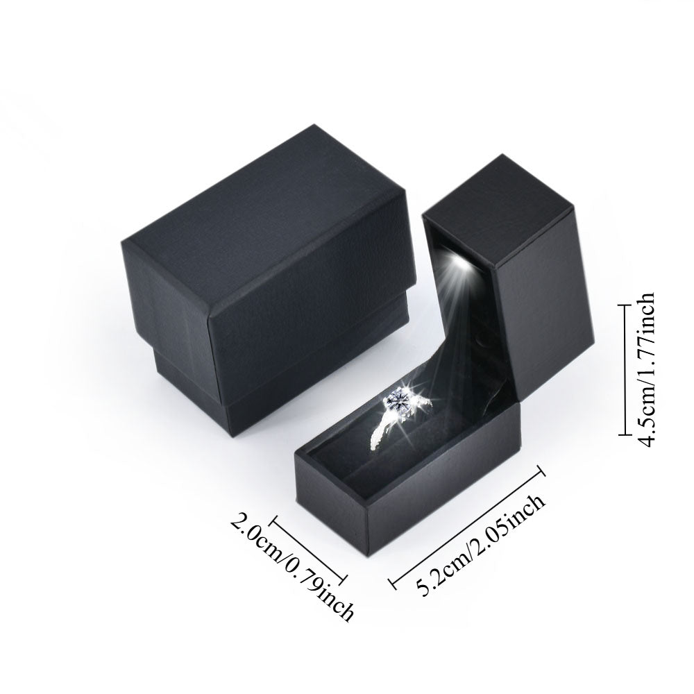 36PCS Black Mini Wedding Proposal LED Light Ring Boxes