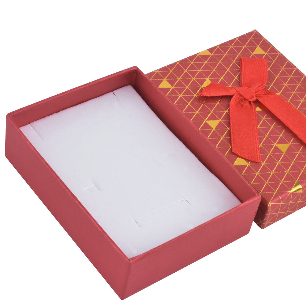 12 PCS B1534-X1 Fashion Cardboard 6 Color Pendant Jewelry Box With Bow Tie