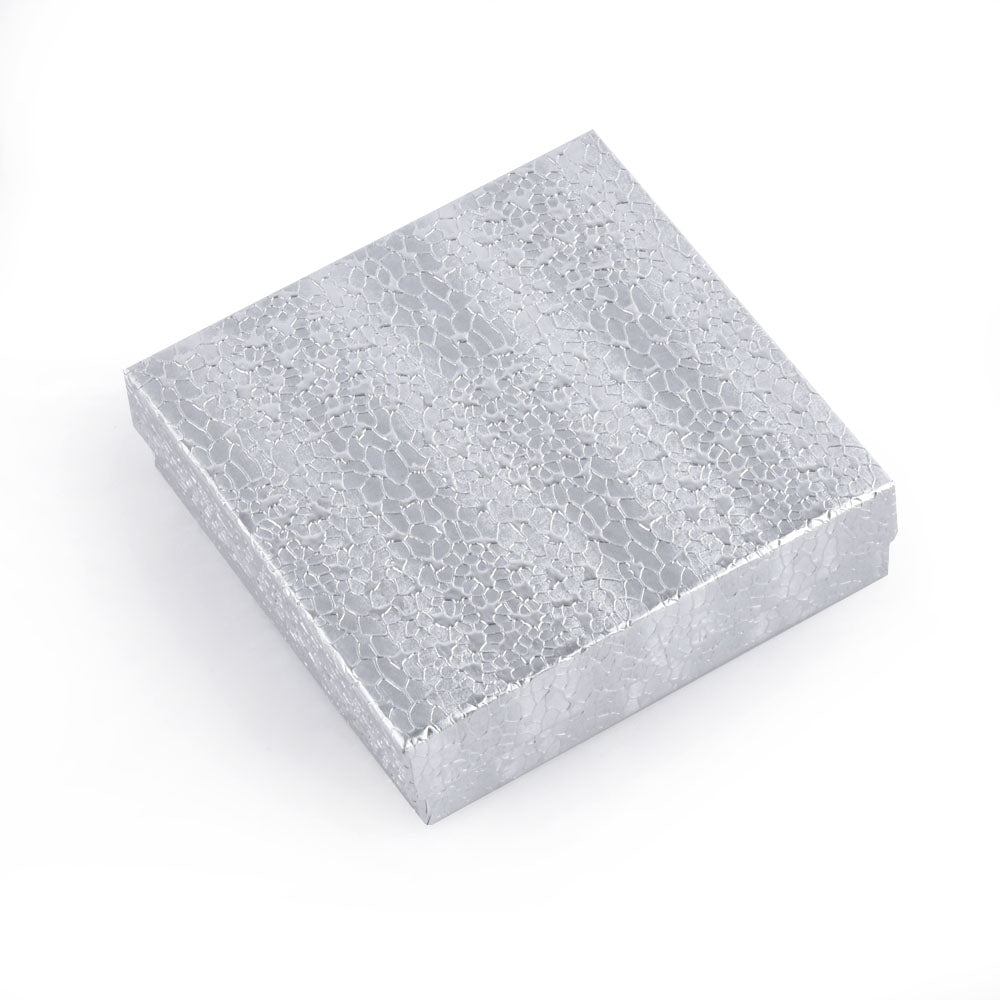 100PCS 3"×3" Silver Cotton Filled Boxes