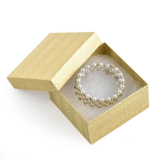 100PCS BX2834 Gold Cotton Filled Boxes, Size:3 3/4*3 3/4*2inch