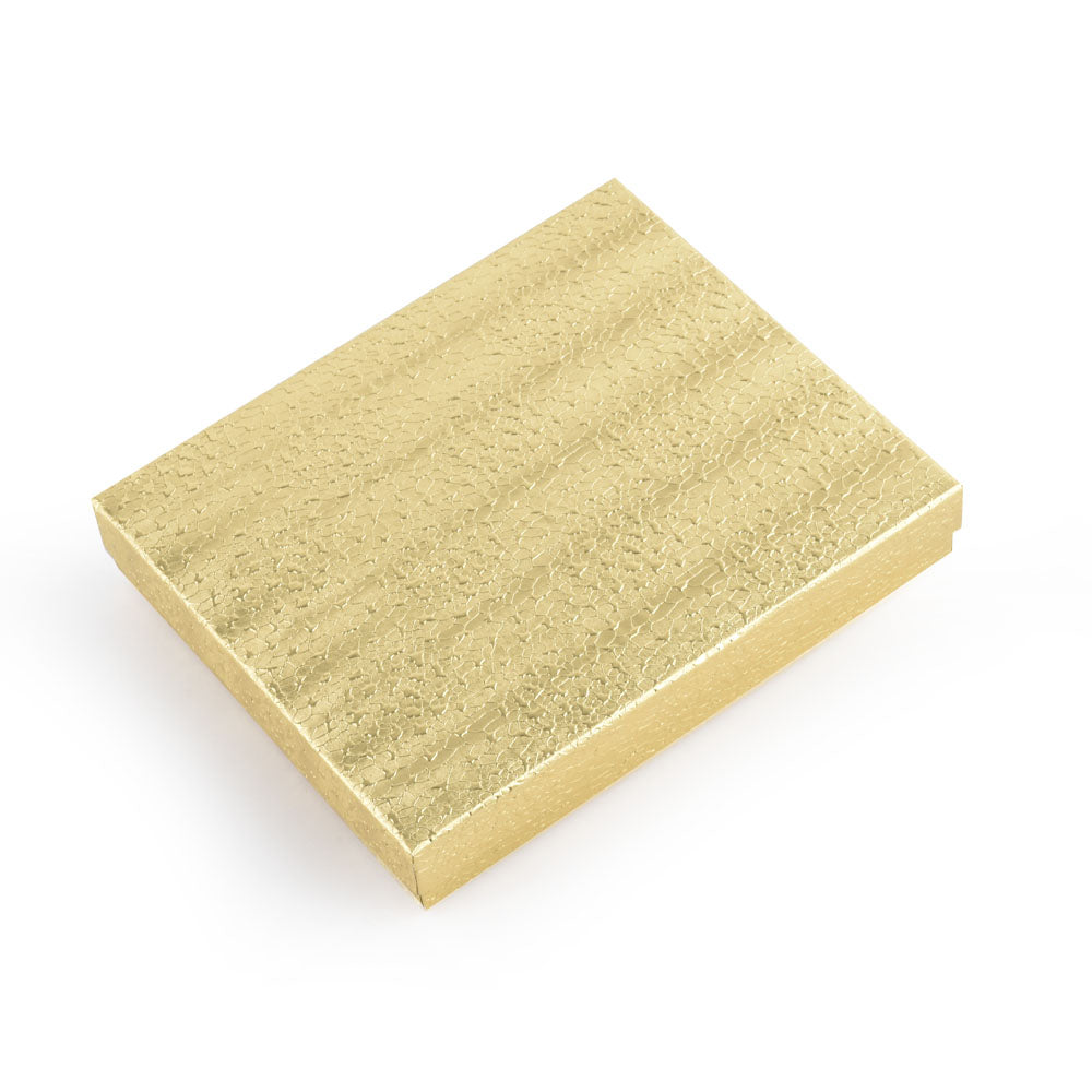 100PCS BX2875 Gold Cotton Filled Boxes, Size:7 1/8*5 1/8*1 1/8 inch