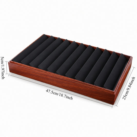 Black interior earring tray measuring 47.5 x 25 x 5 cm