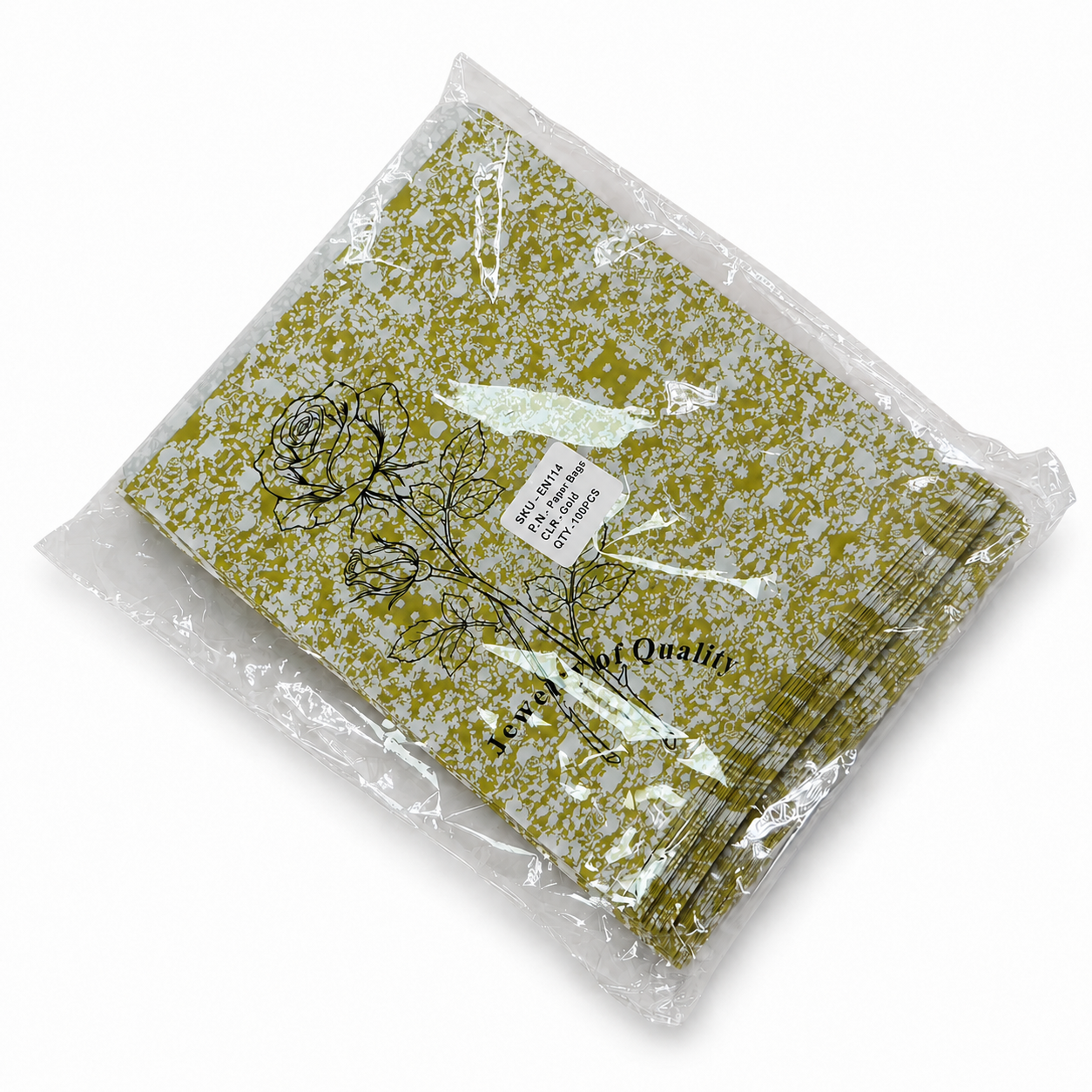 Golden Paper gift bag Price For 100pcs, 8.5" × 11"