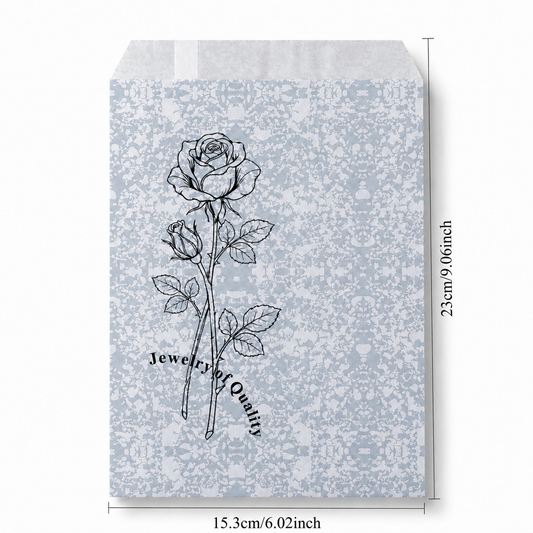 Silver Paper gift bag Price For 100pcs, 6" × 9"