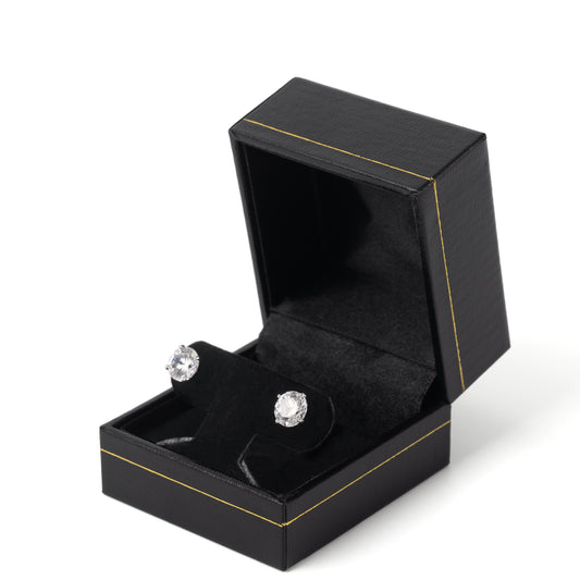 24PCS Earring Black Box for Wedding Proposal With Gold Trim