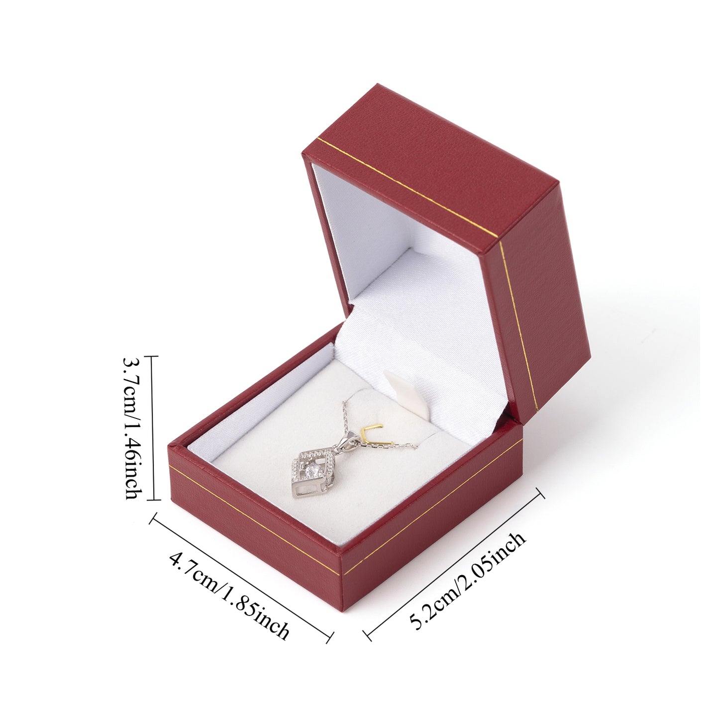 24PCS Red Pendant Box With Gold Trim For Man Women Wedding