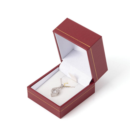 24PCS Red Pendant Box With Gold Trim For Man Women Wedding