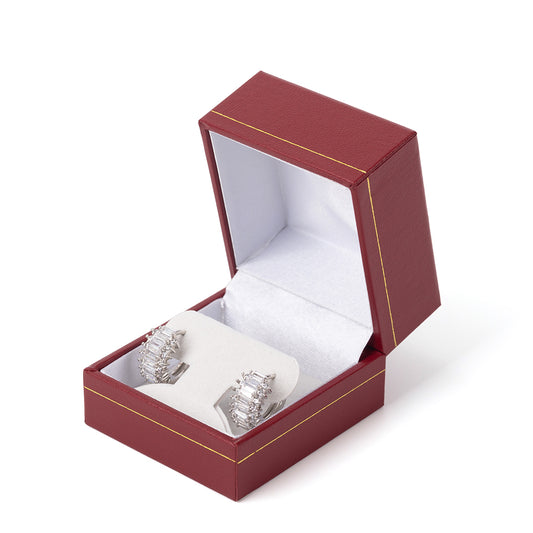 24PCS Earring Red Box for Wedding Proposal With Gold Trim
