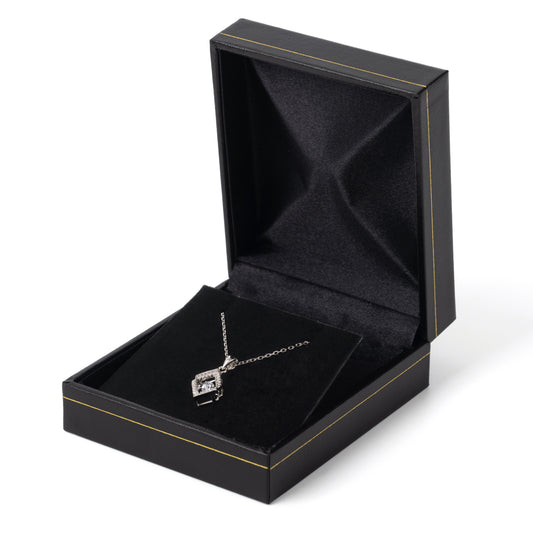 12PCS Black Earring Box With Gold Trim