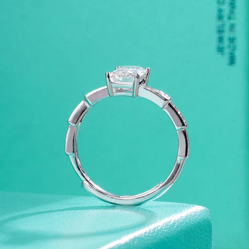 Jeweller Buy 1ct VVS Moissanite Diamond Ring for Women 925 Sterling Silver Emerald Cut Rectangle Fine Jewelry