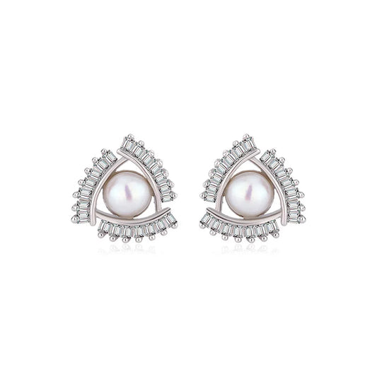 Wholesale custom women fashion pearl ring necklace chain pendant and studs earring set