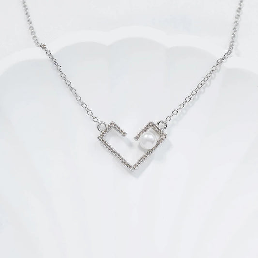 925 sterling silver women teardrop pearl charm drop pendant necklace with pearl pendant