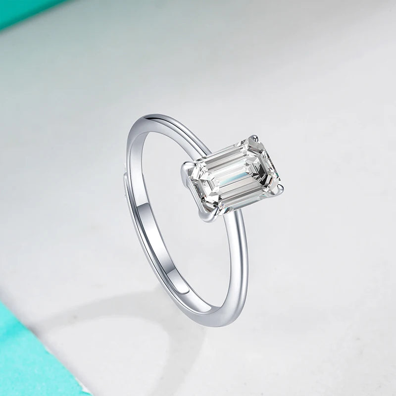 Jeweller Buy New 1 Carat Emerald Moissanite Diamond Engagement Ring 925 Sterling Silver Fine Jewelry