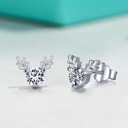 Jeweller Buy Cute Style 0.3 ct Earrings 925 Sterling Silver Round Brilliant Cut D Color Moissanite Diamond Stud