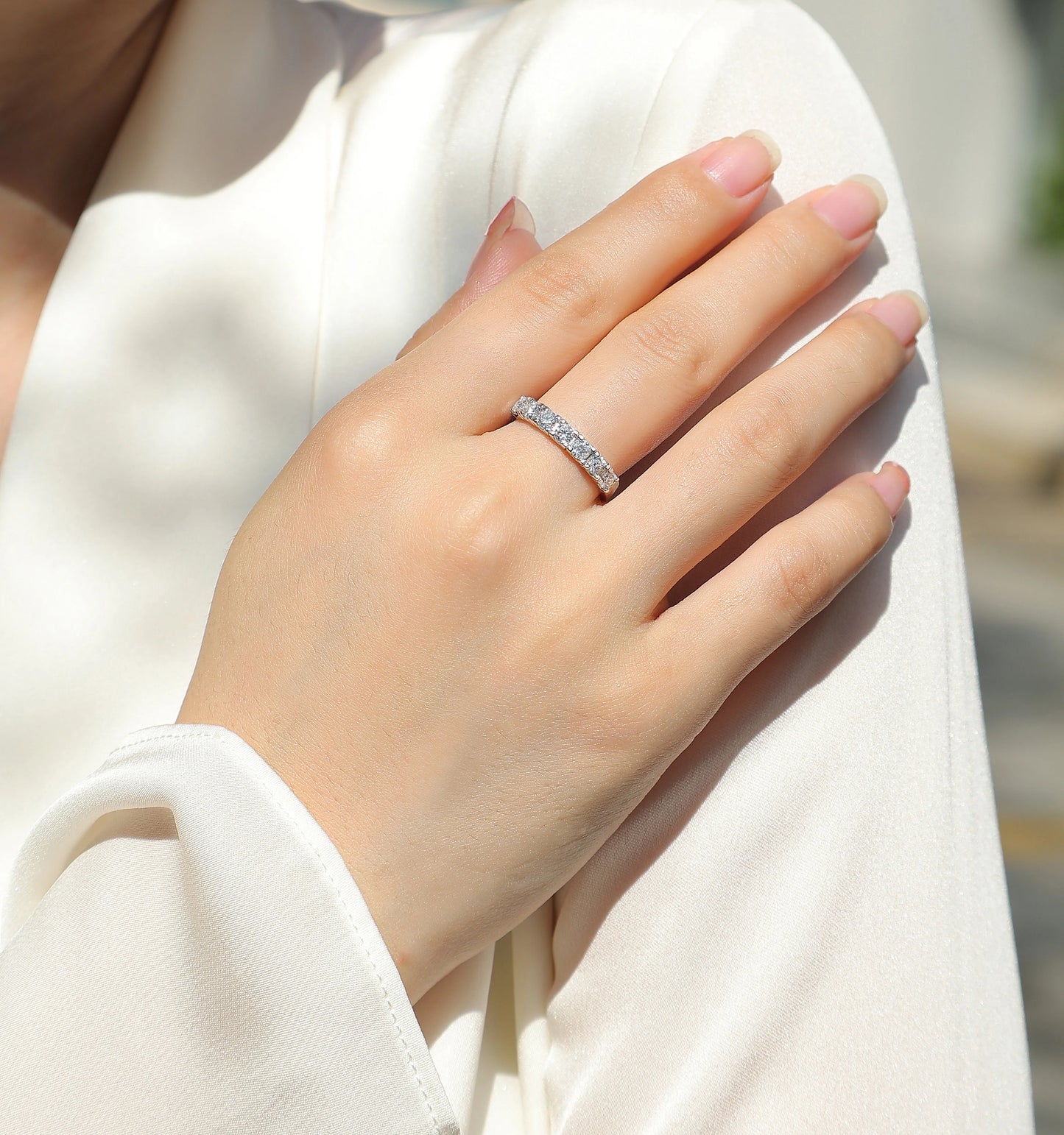 LUCKY 7 Best Selling Classics Design Moissanite Ring Silver Jewelry Women Gift Party Sterling Stone Wedding Technology party