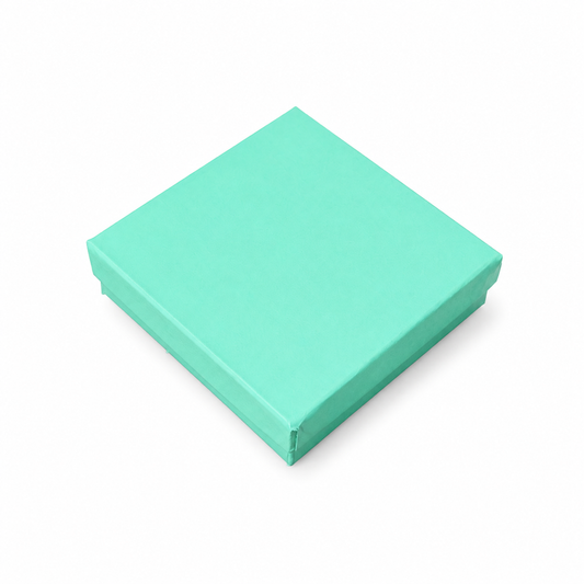 Closed t blue matte square earring cotton-filled jewelry gift box, 100-piece wholesale pack