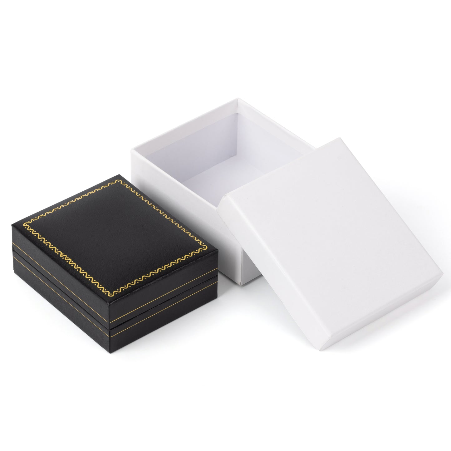 12PCS Classic Black Leatherette Necklace Pendant Jewelry Box