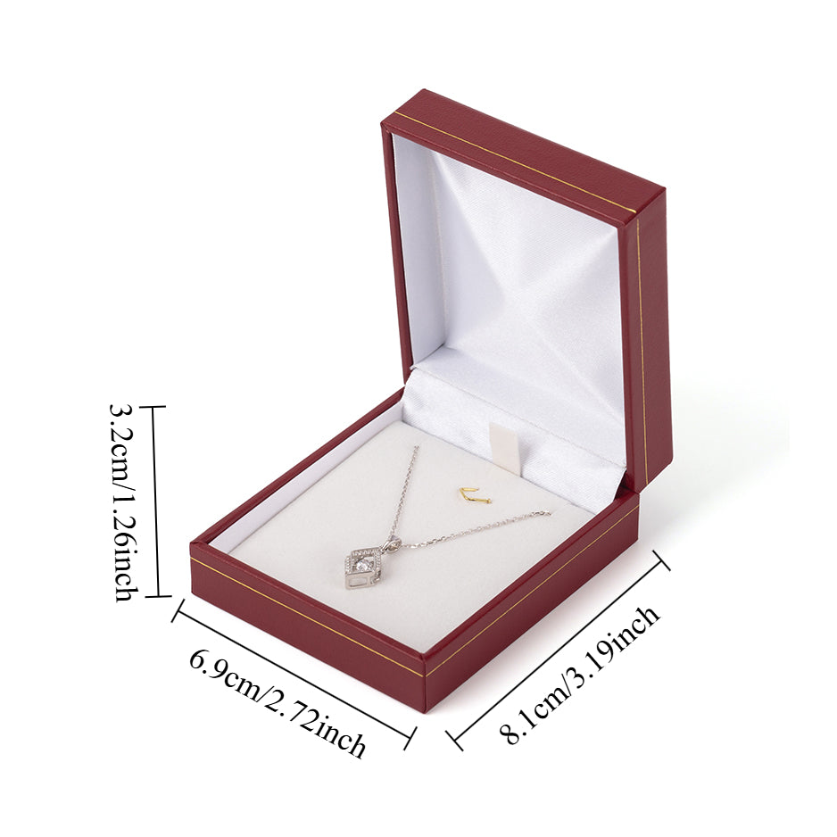 12PCS Classic Red Leatherette Jewelry Box for Necklace and Pendant