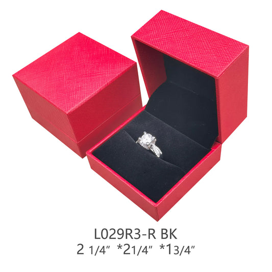Close-up of black ring box insert with a single ring slot
