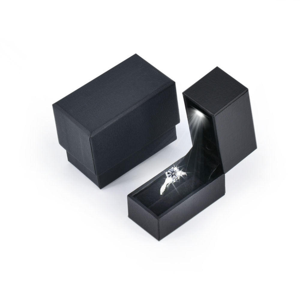 36PCS Black Mini Wedding Proposal LED Light Ring Boxes