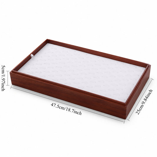 Large white ring display tray for jewelry counters and retail showcases