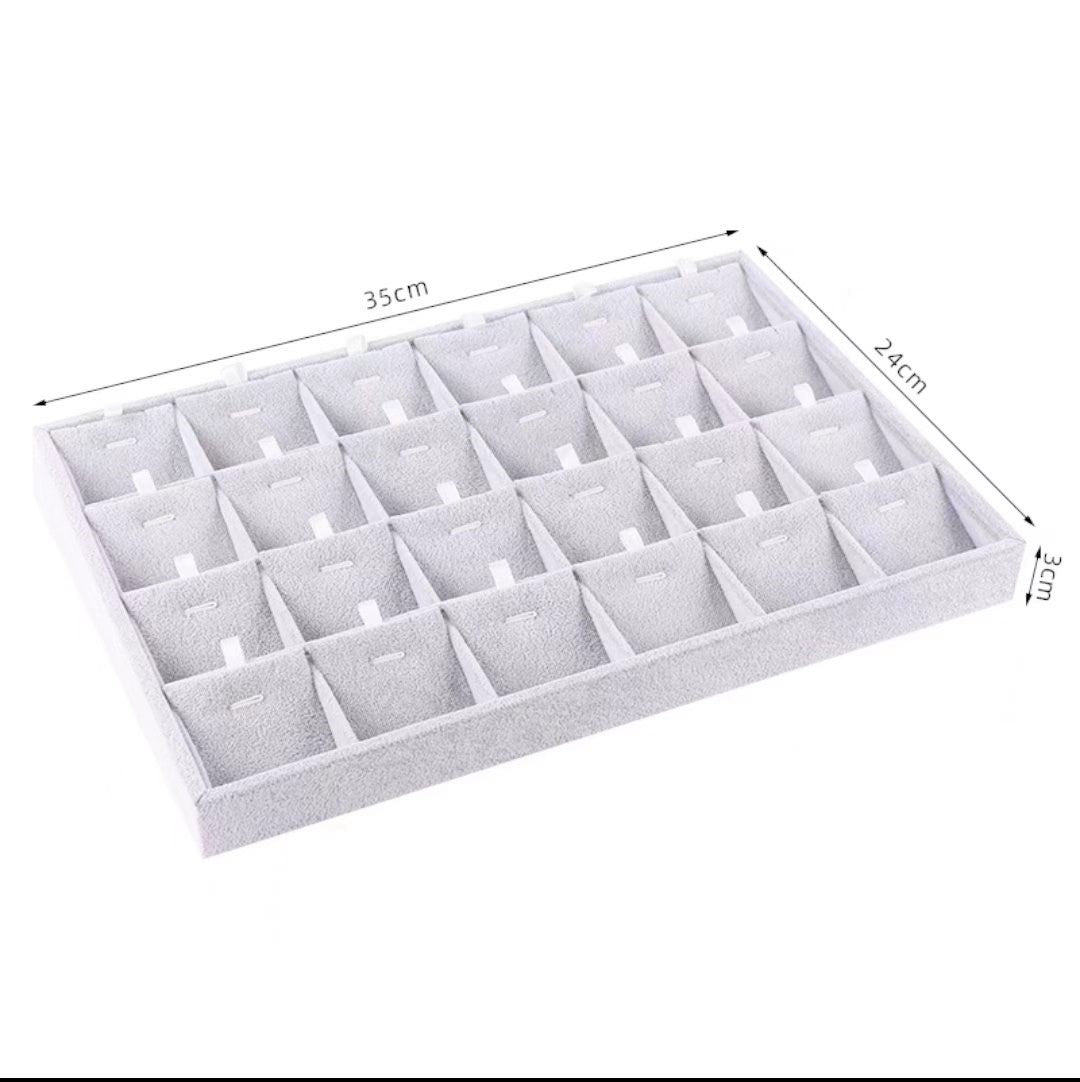 Gray Velvet Jewelry Tray