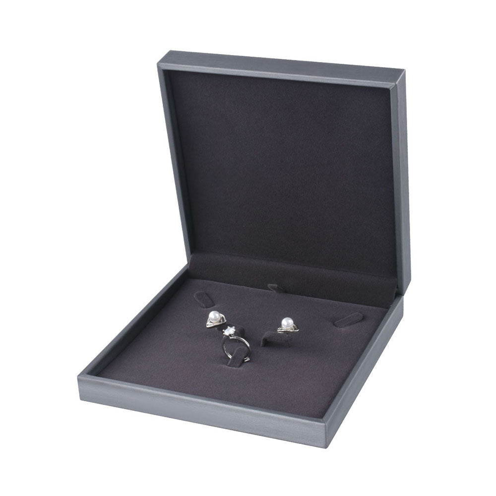 Cajas de joyería pequeñas cubiertas de PU color champán, precio por 6 piezas