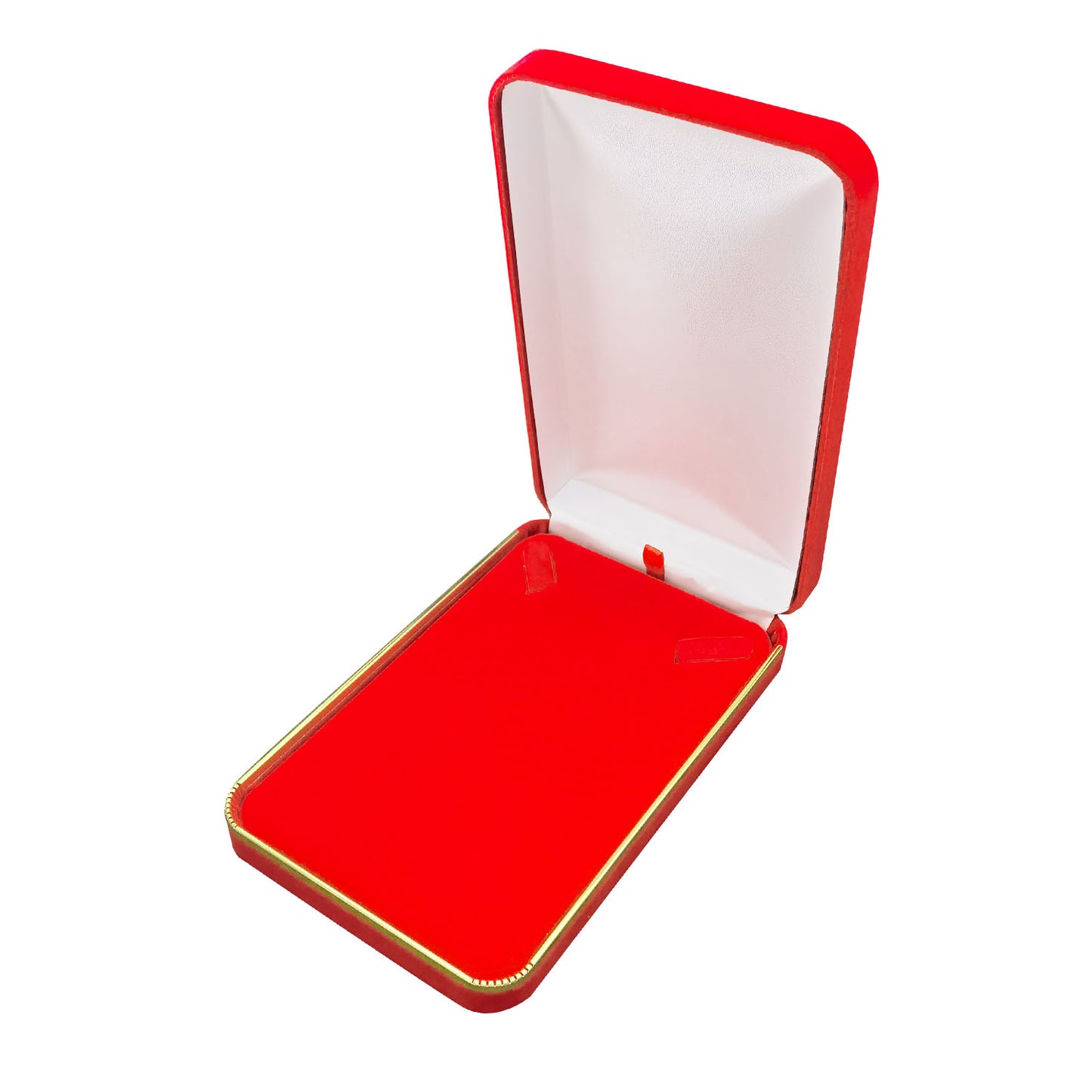 6PCS Red Velvet Necklace Boxes With Gold Trim