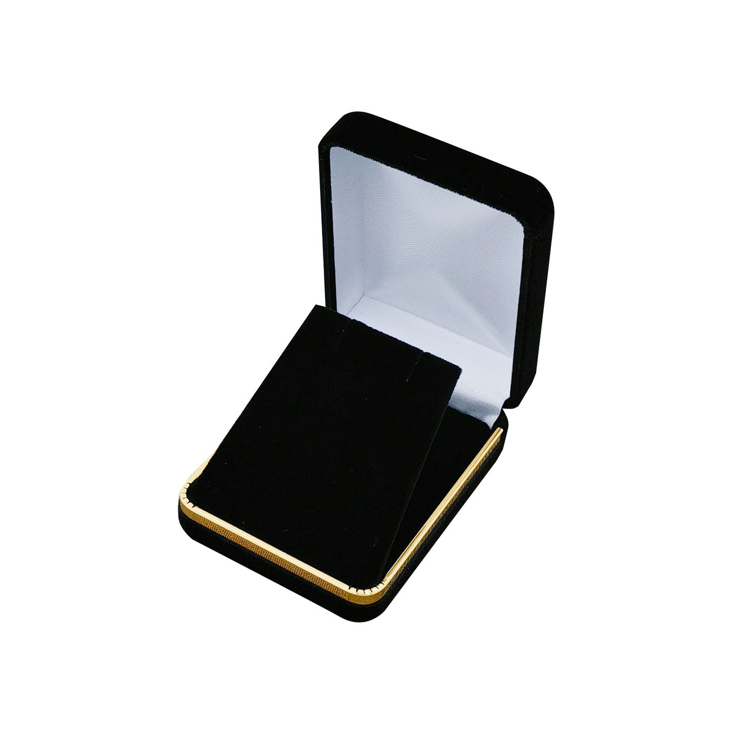 12PCS Black Velvet Pendant Earring Boxes With Gold Trim