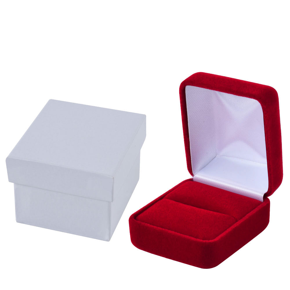 12 PCS Red Velvet Ring Boxes