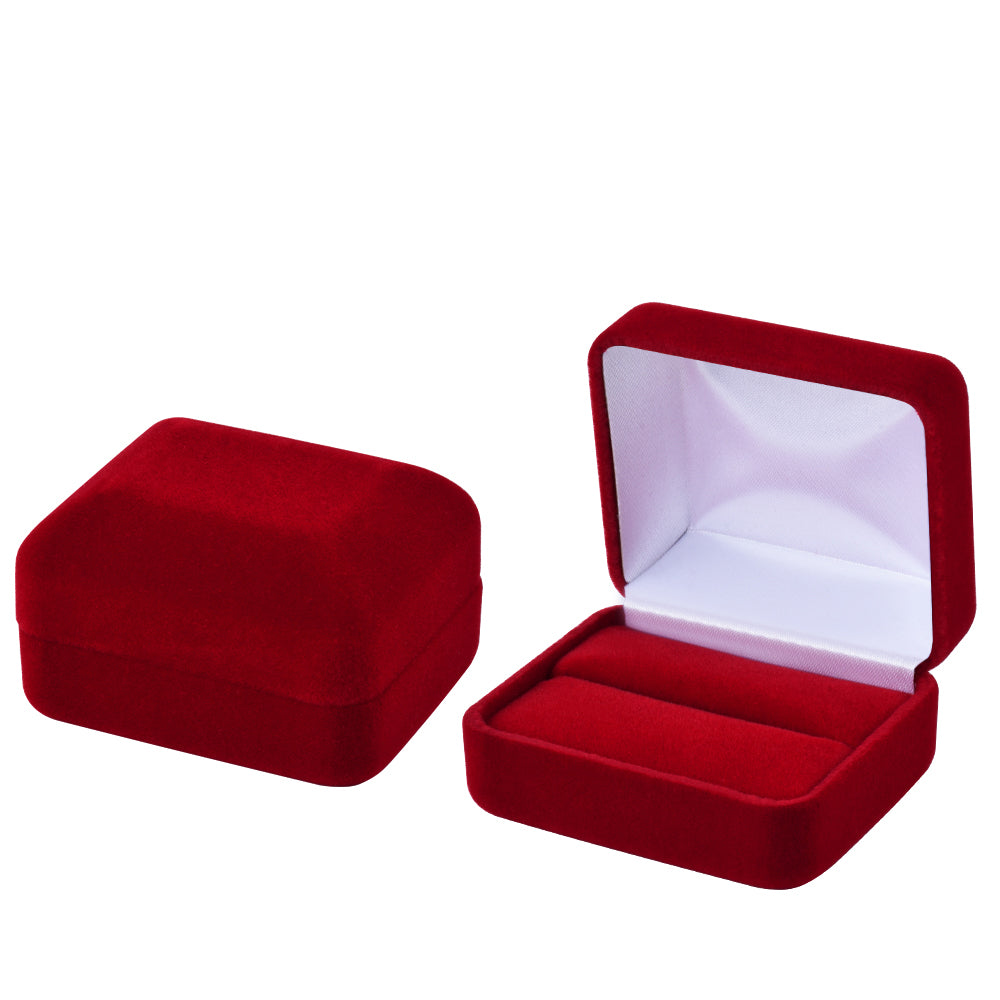 12 PCS Red Velvet Double Ring Boxes
