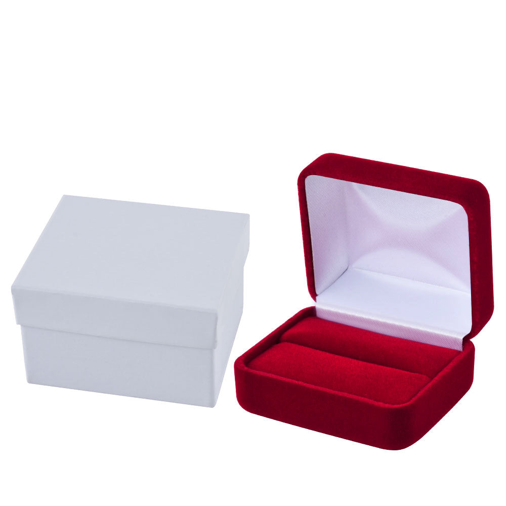 12 PCS Red Velvet Double Ring Boxes