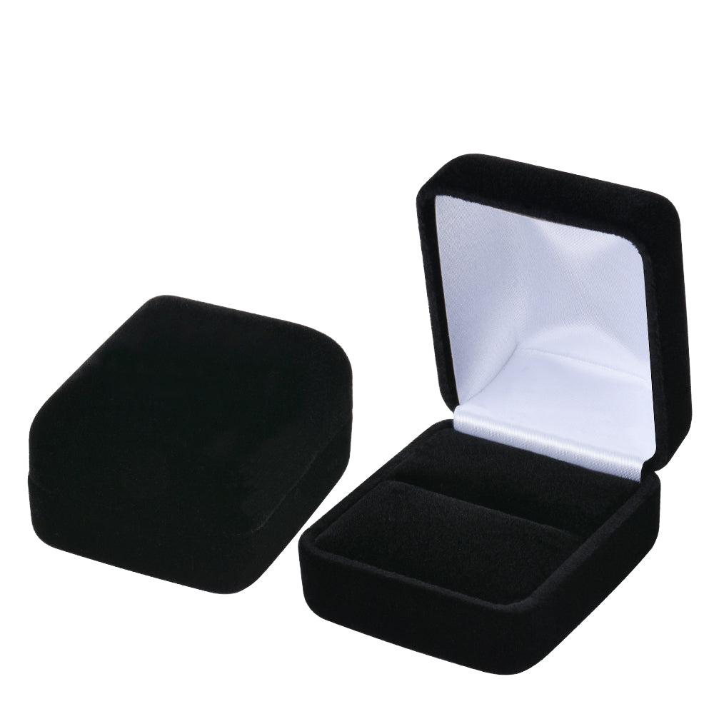 12PCS Black Velvet Ring Boxes