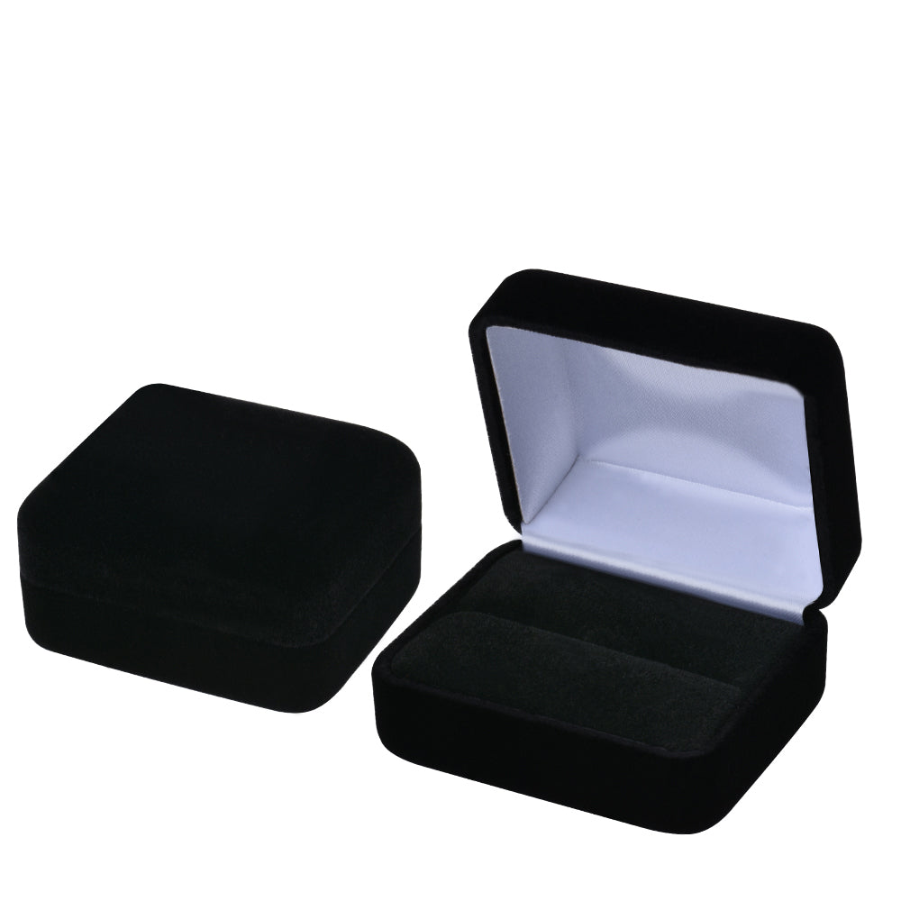 12PCS Black Velvet Double Ring Boxes