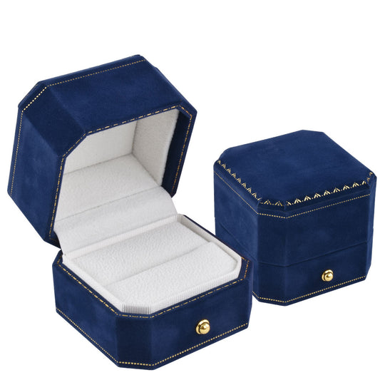 12PCS Luxury Blue Velvet Covered Ring Boxes Price