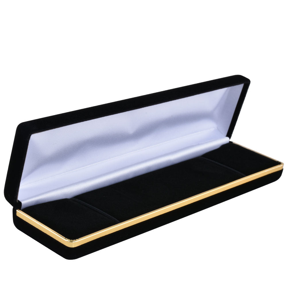 6PCS Black Velvet Bracelet Boxes With Gold Trim
