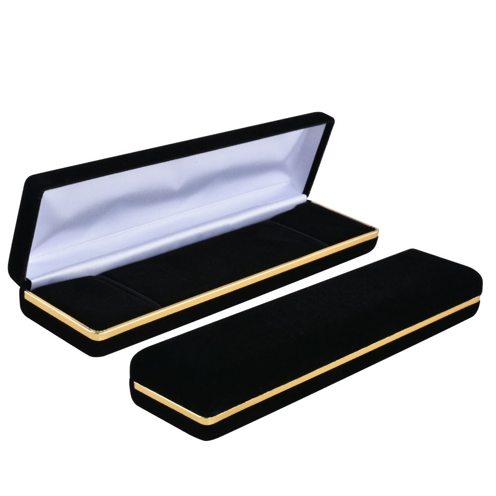 6PCS Black Velvet Bracelet Boxes With Gold Trim